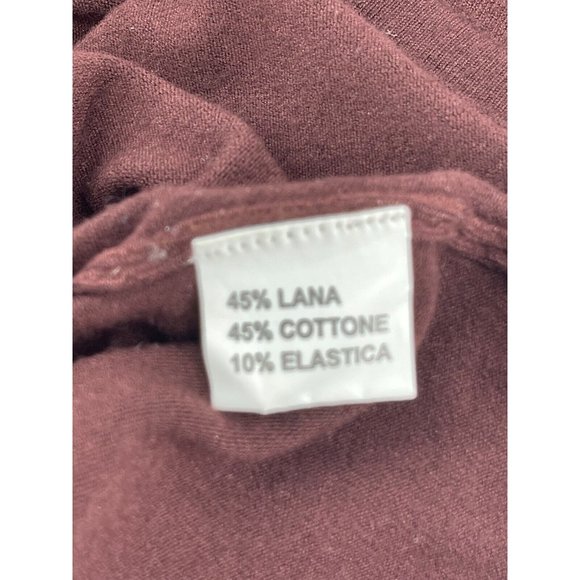 Intrama Italy Women's Burgundy Red Knit Long Sleeve Sweater Beaded Front Size M - Picture 6 of 10